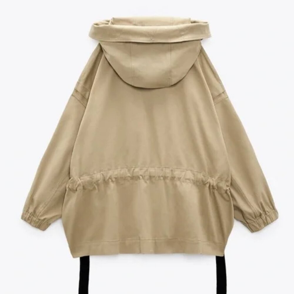 ZARA OVERSIZED COTTON PARKA 2205|303 SIZE S NEW WITH TAGS - Picture 7 of 12